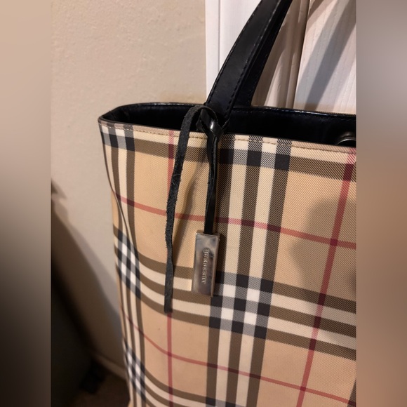 Burberry Tan and Black Structured Tote Bag - Picture 3 of 5